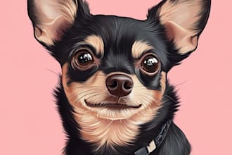 do your pet portrait into cute disney style illustration