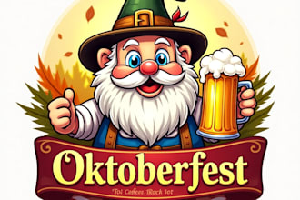 design high quality oktoberfest mascot logo with express delivery