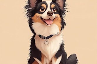 draw your pet portrait into cute disney style illustration