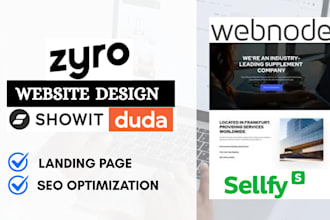 build webnode sellfy showit zyro duda website redesign landing page design SEO