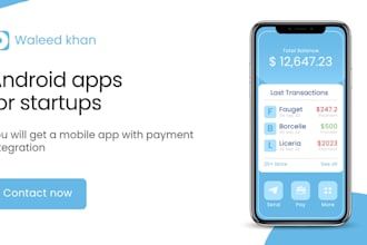 develop android apps for startups with payment and mvp