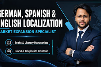 localize your book, or brand content for german and spanish market