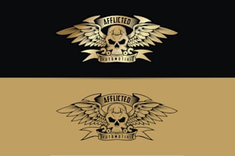 design a steampunk dark vintage gothic logo