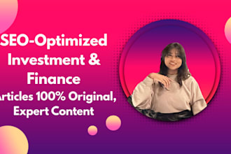write expert investment and finance articles