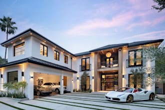 remodel exterior house design, commercial architectural, warehouse render, cgi