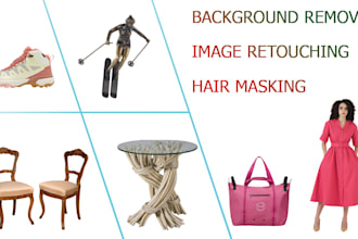 do image retouching background remove hair masking and neck joint
