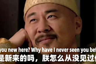 translate chinese into english, such as comics, transcript