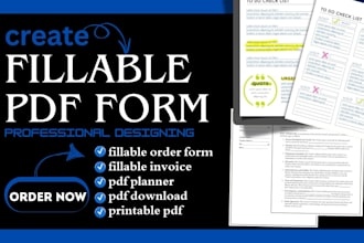 design fillable pdf docusign, journal, planner, lead magnet, pdf ebook document