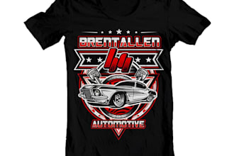 do automotive, car detailing and auto repair logo for t shirt design