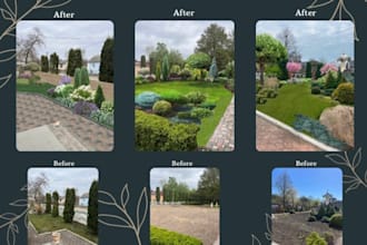 create a custom flower bed or rock garden sketch by hand
