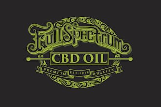 design a premium heritage label cbd oil product logo
