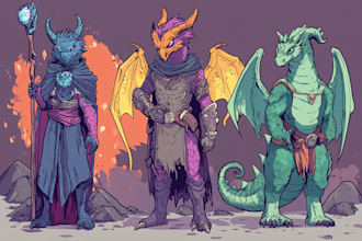 make a dnd party illustration and character art