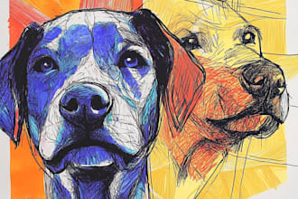 draw abstract portrait art