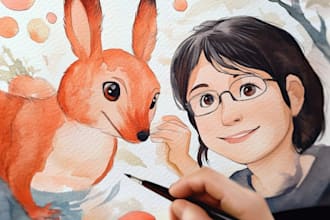hand paint a stylised watercolor illustration