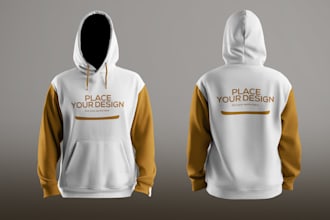 do a realistic hoodie mockup for your design