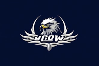 do falcon or hawk head sport mascot logo design