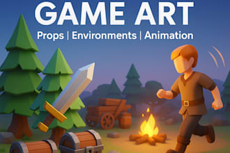 create 3d game environments, props, and animations for unity