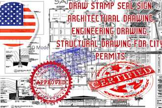 pe stamp draw architectural mep stamp review sign seal for USA city permit