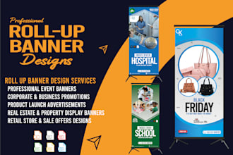 design roll up banner, seminar, conference, billboards