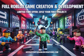 be your roblox game developer and develop full roblox game with best animation