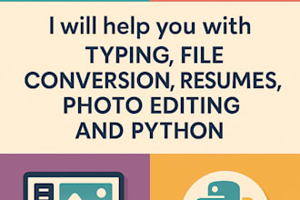 help you with typing, file conversion, translation , programming