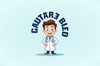 do young friendly medical doctor cartoon mascot logo