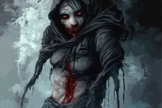 create a fantasy horror character art whatever you want
