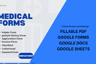 create intake form, history and client consent form