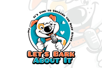 design a unique and eye catching dog podcast logo