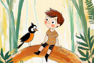illustrate watercolor children book illustration