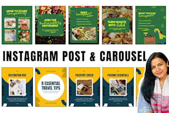 design instagram and linkedin carousel for you using canva