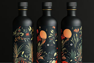 draw minimal, modern and luxury packaging or label