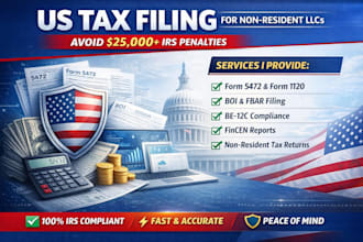 prepare and file US tax returns 1040, 1065, 1120 with compliance