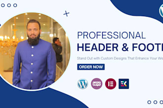 design or fix your wordpress header, footer, and mega menu within 24 hours