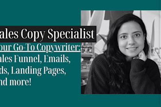write highly converting sales copy for landing page, email, ads