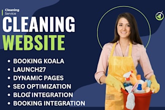design house cleaning website, office cleaning, bookingkoala website, launch27
