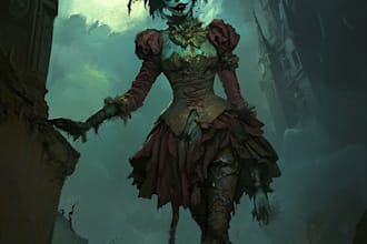 make a best dark fantasy horror character art