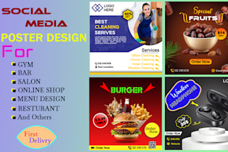 create attractive media posts graphic design for facebook instagram or linkedin