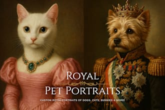 make a custom pet portrait in royal oil painting style