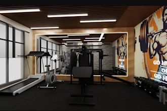 visualize 3d cardio gym,yoga studio,fitness center, cgi zumba in lumion render