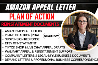 write amazon appeal letter plan of action suspension reinstatement amazon poa