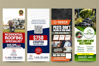 design door hanger, flyer, postcard, banner design for business
