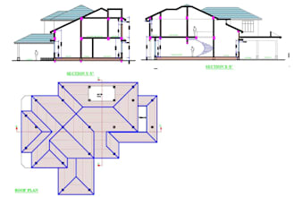 draft city permit drawings of roof plan, framing plan, foundation plan, mep
