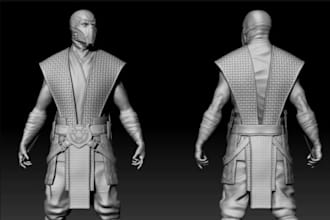 sculpt 3d model 3d anime figure 3d sculpting 3d printing, 3d character model
