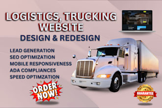 create courier, logistics, transportation, trucking, or towing website redesign
