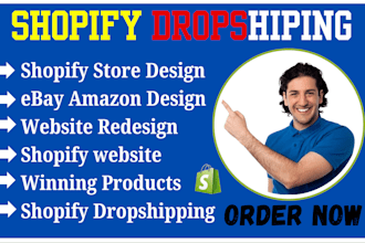 design shopify dropshipping redesign store website ebay amazon winning products