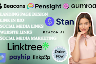 setup ecommerce landing page design beacon ai linkpop linktree bio link design
