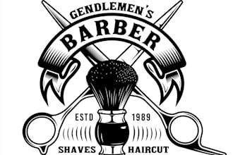create modern barber logo design in high definition