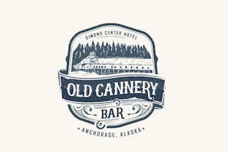 create a retro vintage bar and restaurant logo design