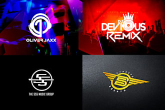 design professional dj , edm and typography logo
